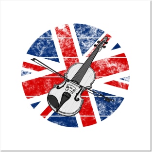 Violin UK Flag Britain Violinist British Musician Posters and Art